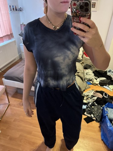 Blaues batik top - blaues,