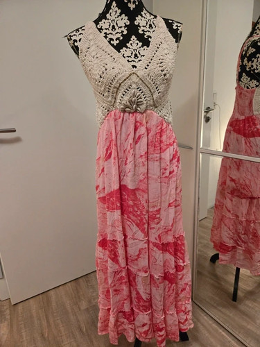 Batikkleid mit häkel top - batikkleid,