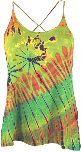 Batik hippie top grün - batik,