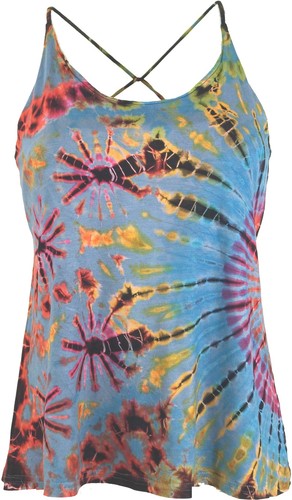 Batik hippie top hellblau - -,