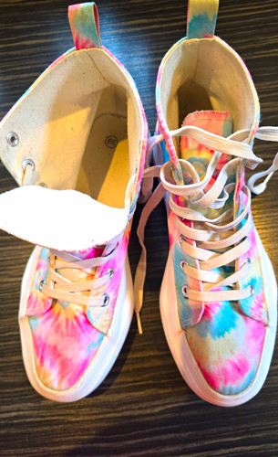 Damen high top sneaker batik - top,