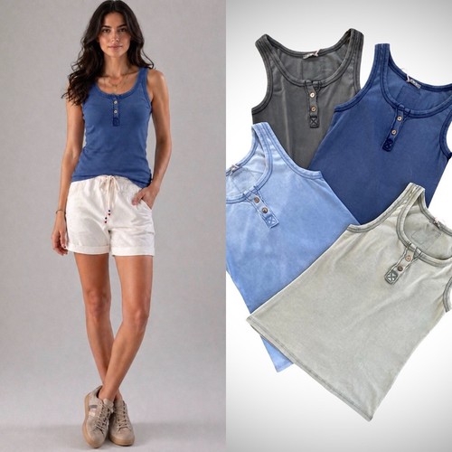 Damen tanktop blau - blau, anthrazit