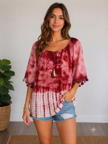 Batik tunika bluse aus - batik, indien