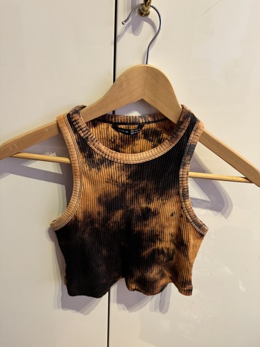 Schwarz oranges batik top - schwarz/oranges,